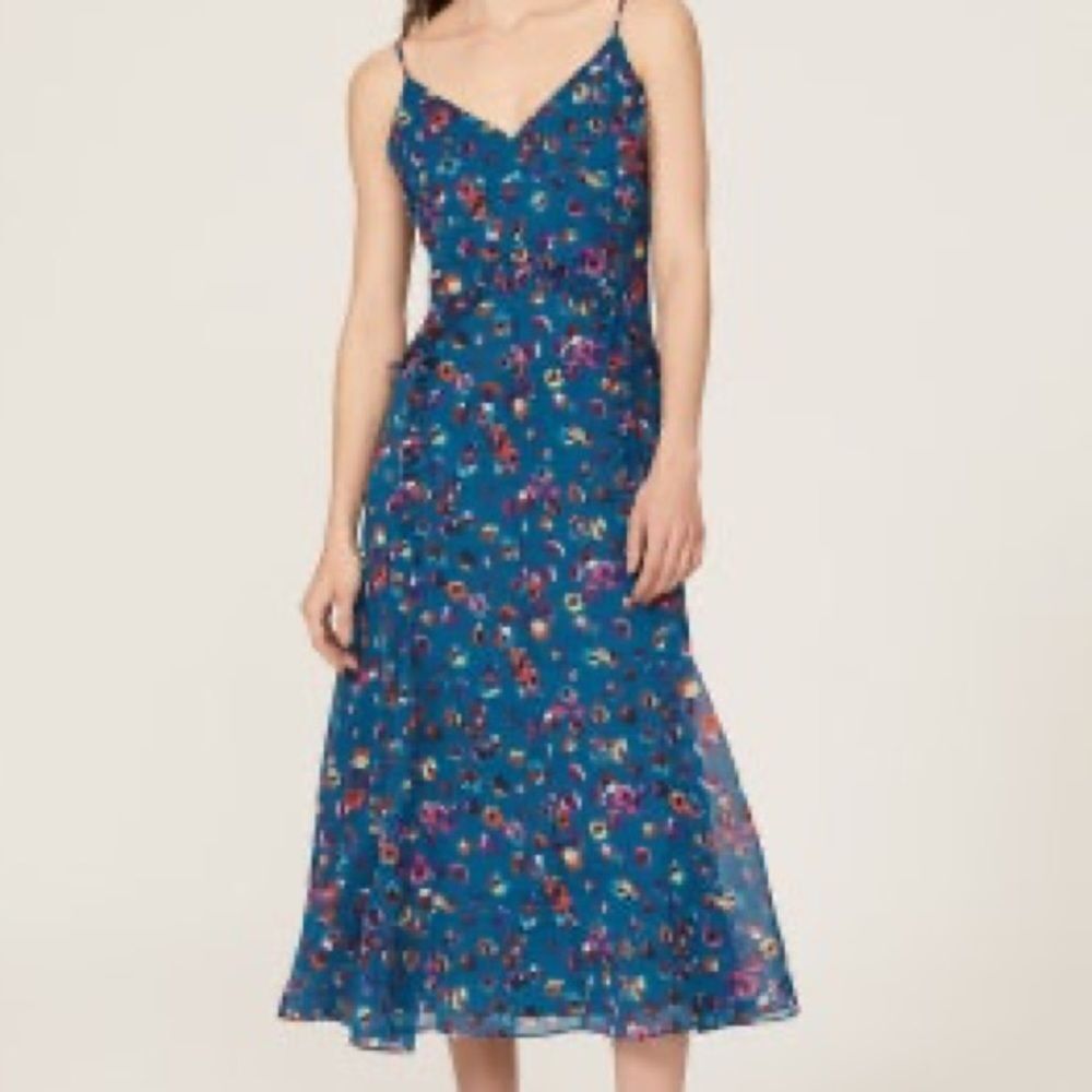 Jason Wu Collective Blue Leopard Midi Dress size 4